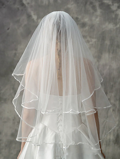 - Double layered fashion/European wedding veil with elbow veil paired with layered/solid color chiffon dress leaving a deep impression in 2026