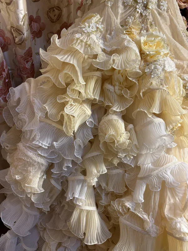 Vintage Applique Ruffles Strapless Sweet 16 Quinceanera A-Line Evening Dress Ball Gown TP4287