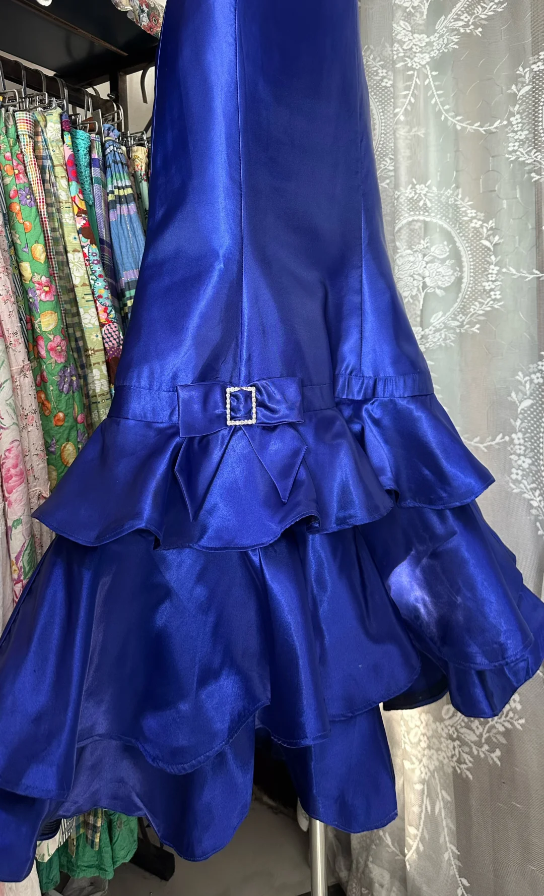Dark Blue Strapless Fitted Mermaid Long Evening Gown gh7138