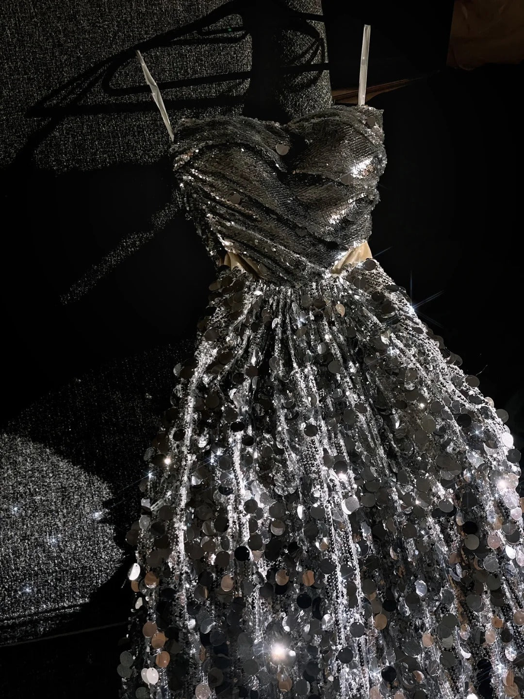 girlhomeshops--Silver sparkling sequins glittering long prom dress prom dress gh5696