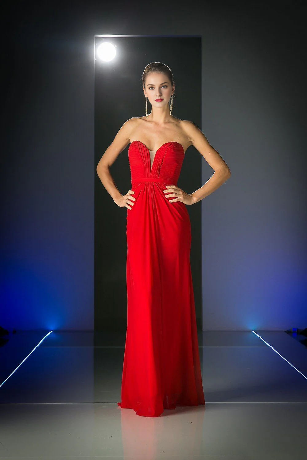 Long strapless sweetheart dress