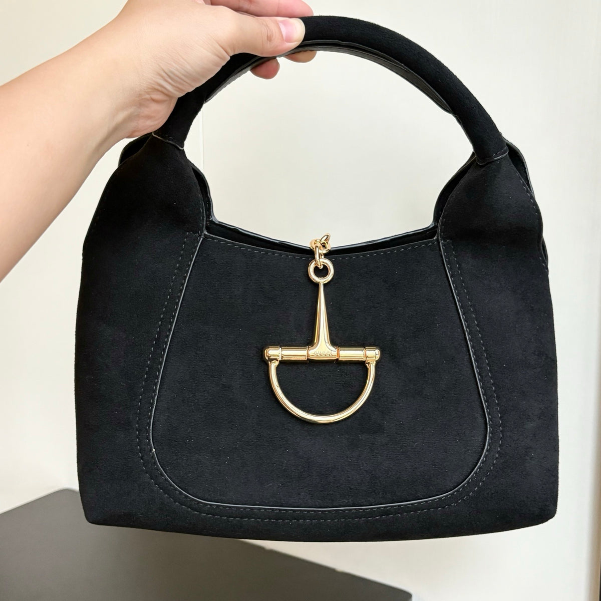 Gucci Softbit Medium Top Handle Bag Black 27Cm