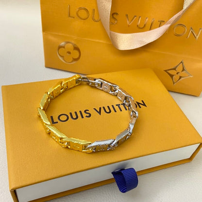Louis Vuitton Monogram Tied Up Bracelet Gold And Silver M1306L