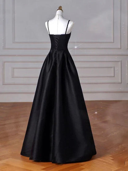 Black/Red/Navy Elegant Simple Fashion A-Line Satin Long Ball Gown Evening Dress Party Dress Prom Dress gh3573