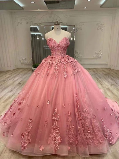 Quinceanera Dresses With Applique Girls Sweet 15 Birthday Party Ball Gown Dress
