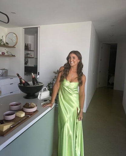 Simple Green Prom Dress Green Formal Gown