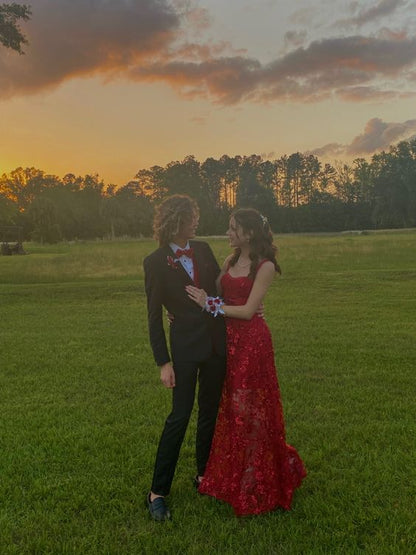 Sexy Red Long Party Prom Dresses Evening Gown