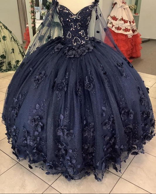 Quinceanera Dress Prom Ball Gowns Lace Applique Beaded Corset Back Prom Sweet 16 Dress