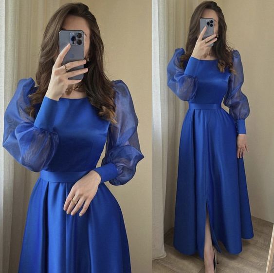 Royal Blue Evening Dresses Prom Gowns Formal Women Dress