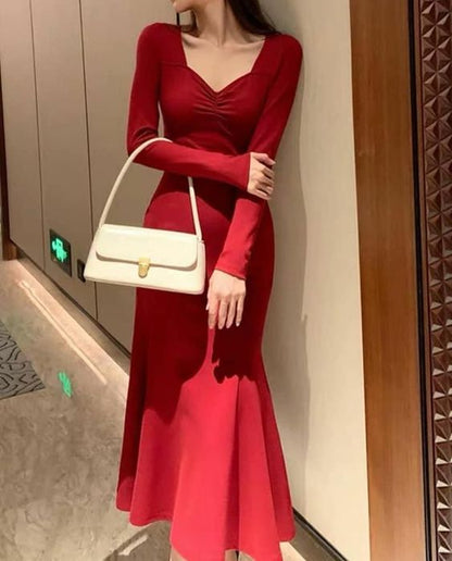 Red Long Evening Dresses Prom Gown Party Gowns