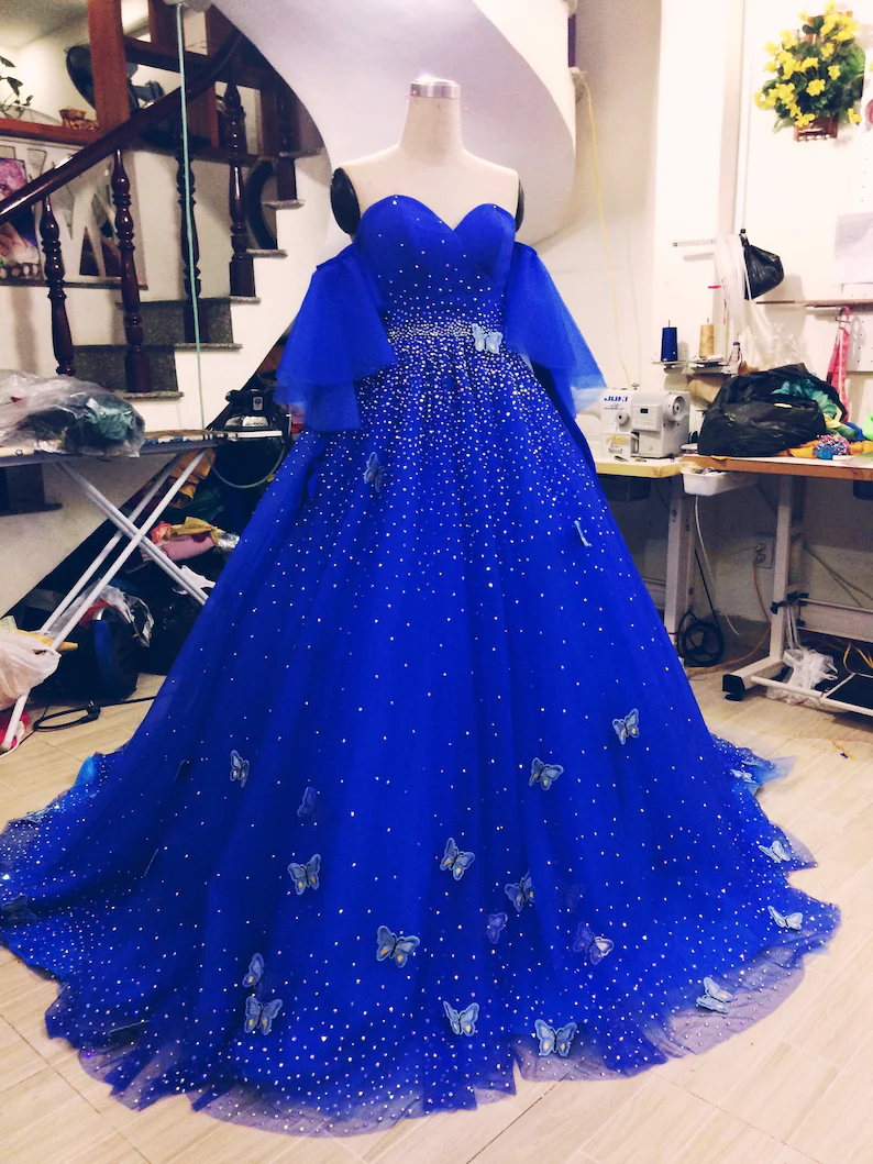 Royal Blue/Red quinceañera dress Ball Gown Prom Dresses Evening Gown