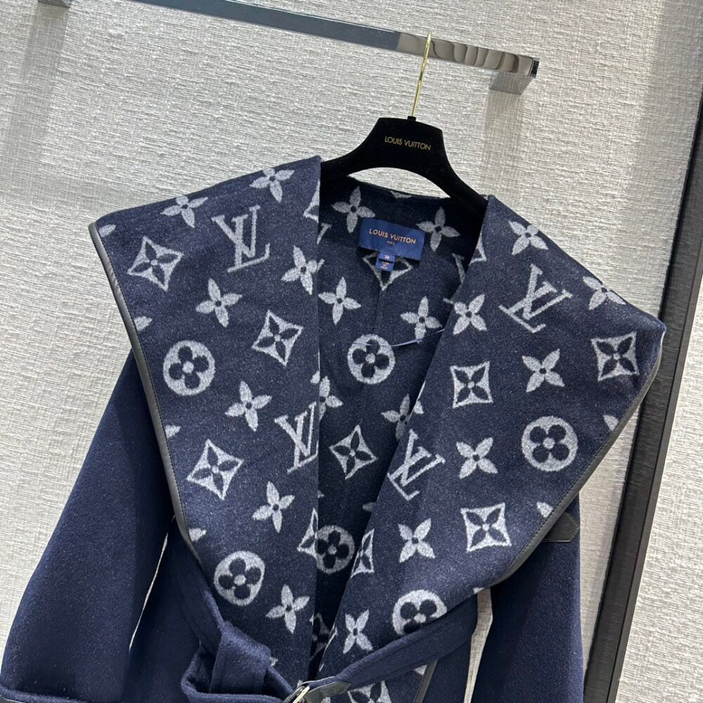 Louis Vuitton Classic Monogram Wool Blue Coats