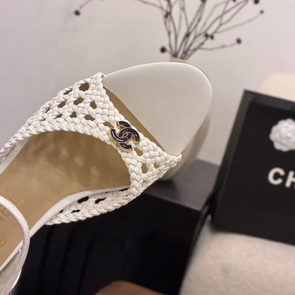 CHANEL Braided Ankle-Strap Sandals 934538