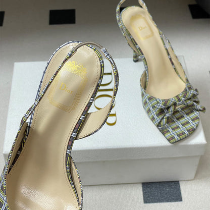Dior Bow Heeled Slingback Sandal