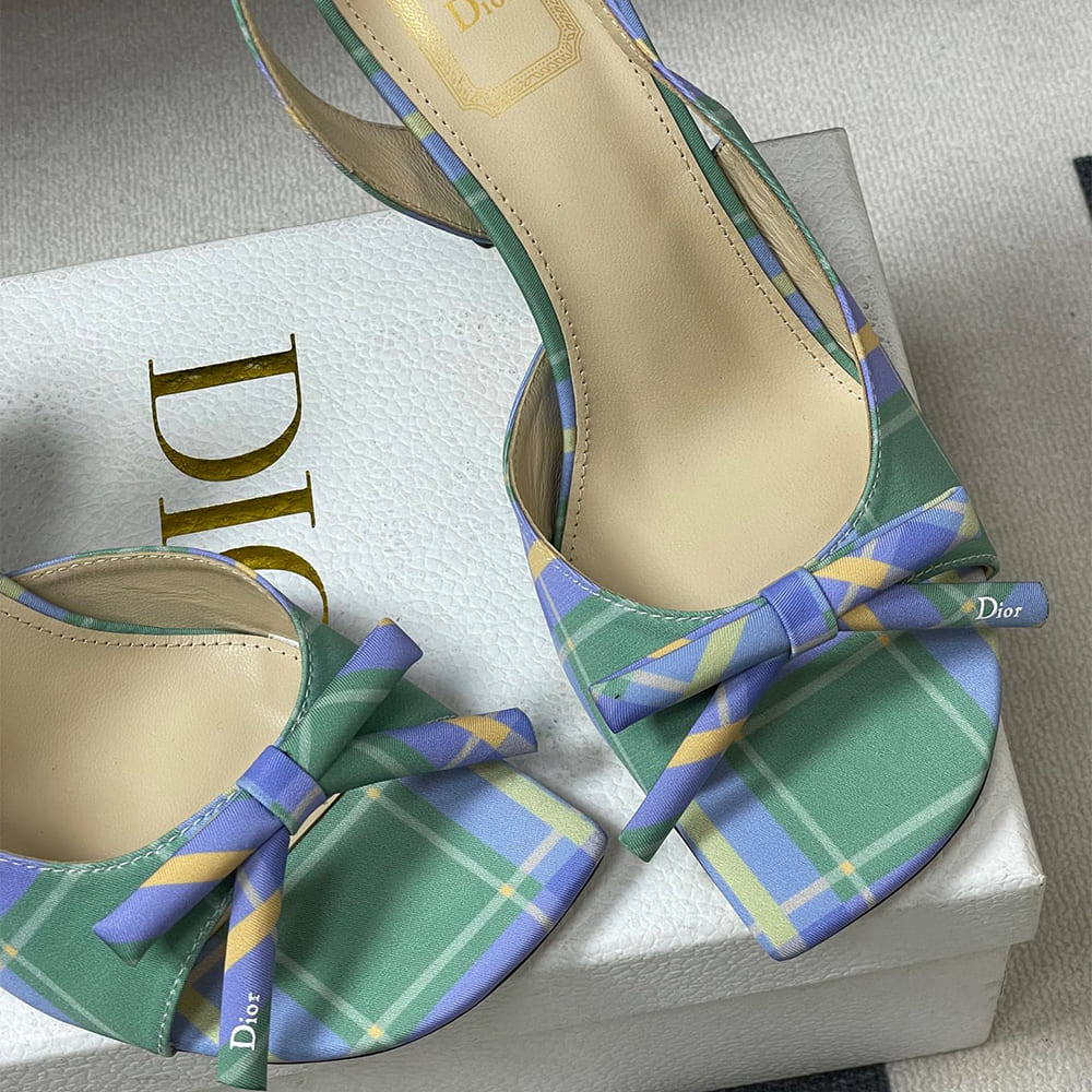 Dior Bow Heeled Slingback Sandal