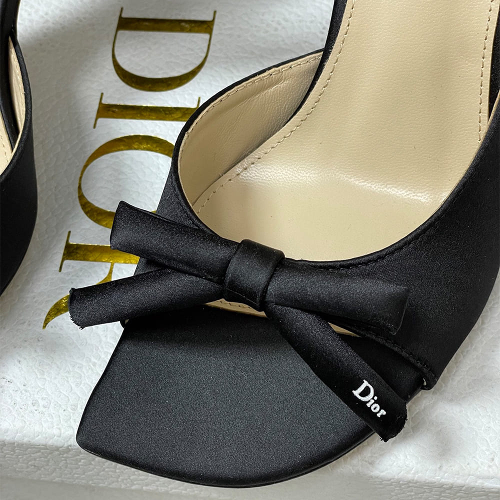 Dior Bow Heeled Slingback Sandal