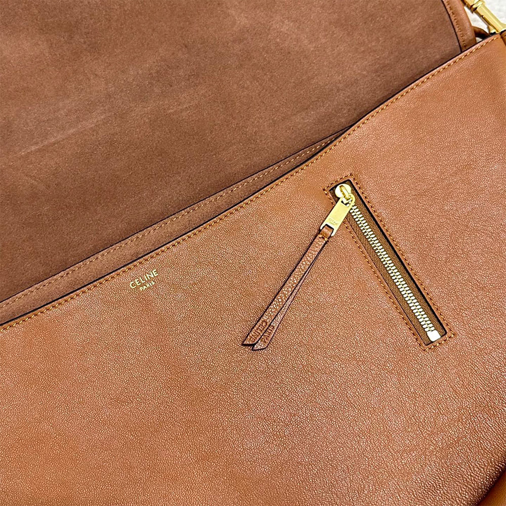CELINE HALFMOON SOFT TRIOMPHE BAG IN SUPPLE SHINY LAMBSKIN(HIGH-END GRADE)