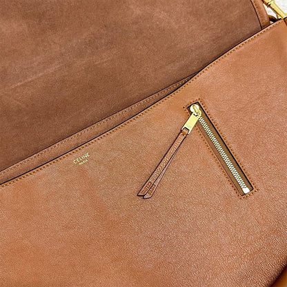 CELINE HALFMOON SOFT TRIOMPHE BAG IN SUPPLE SHINY LAMBSKIN(HIGH-END GRADE)
