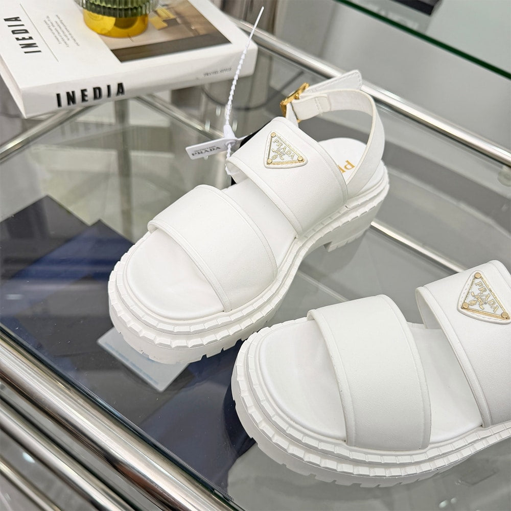 PRADA Leather Platform Sandals 322260