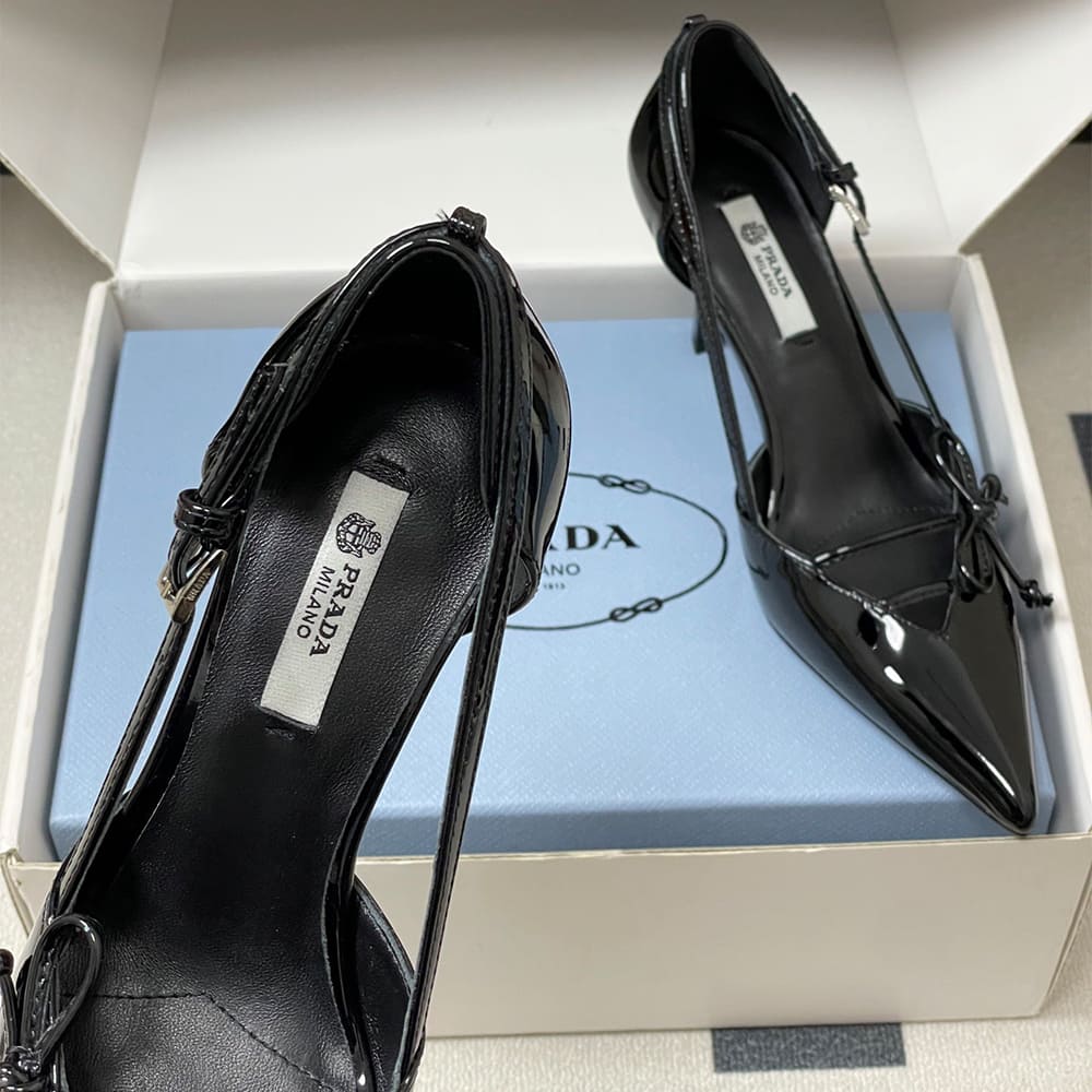 Prada Open-side leather pumps