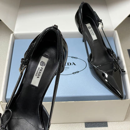 Prada Open-side leather pumps