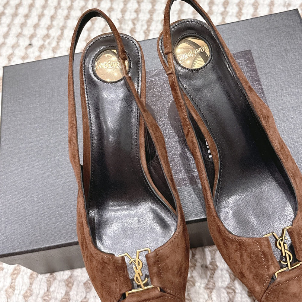 YSL BABYLONE BRETEUIL slingback pumps in suede