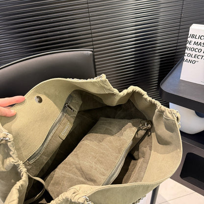 Chanel Large Hobo Bag Khaki Yellow 42Cm
