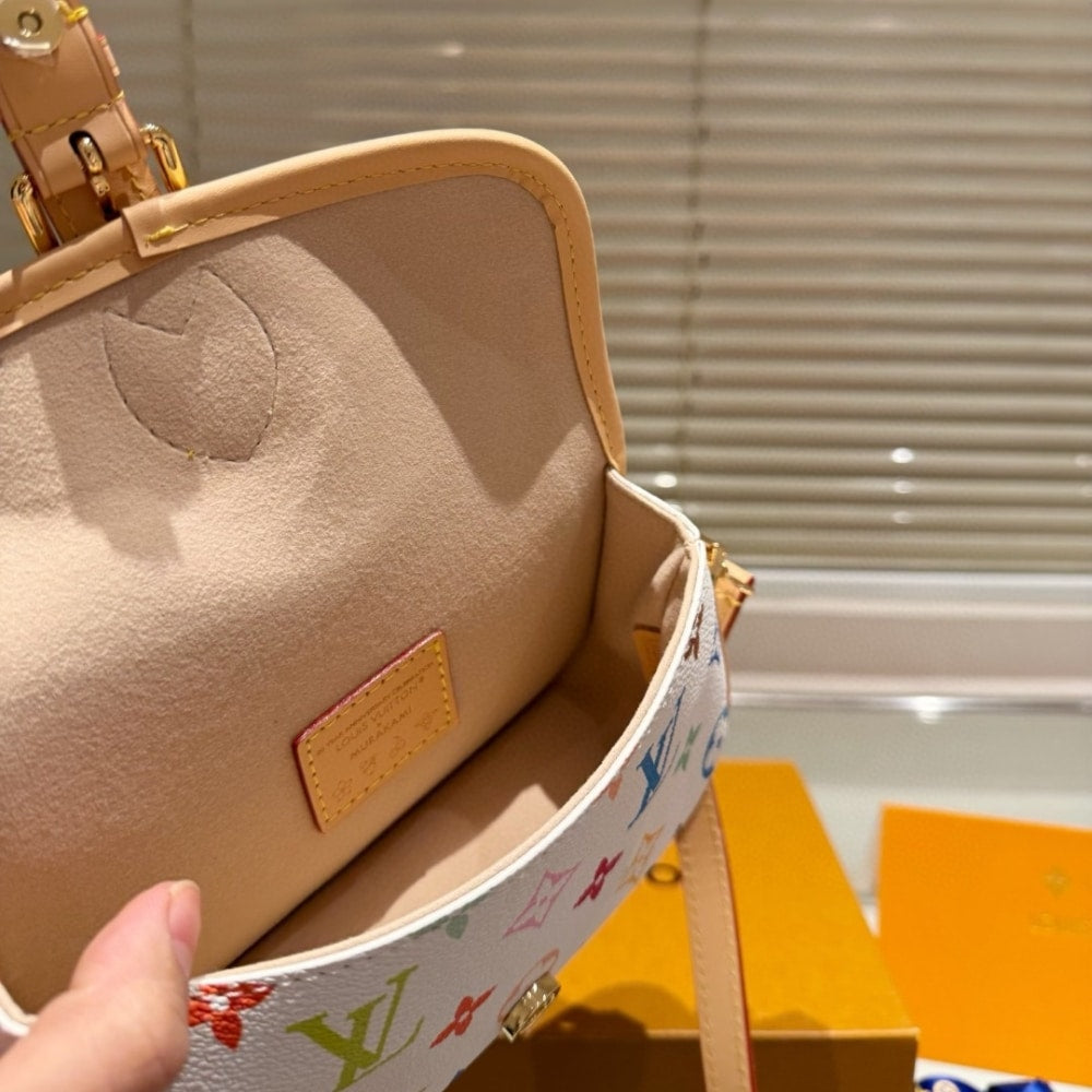 LOUIS VUITTON X TAKASHI MURAKAMI NANO DIANE BAG MULTICOLORE BLANC 19CM M14194