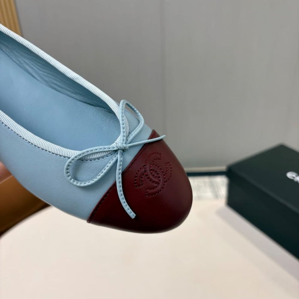 Chanel Ballerine Blue Maroon