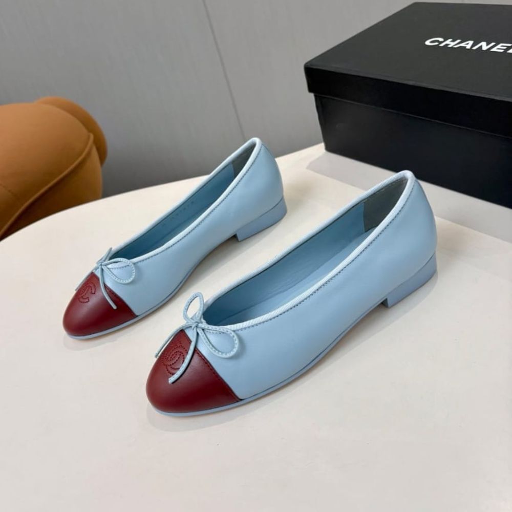 Chanel Ballerine Blue Maroon