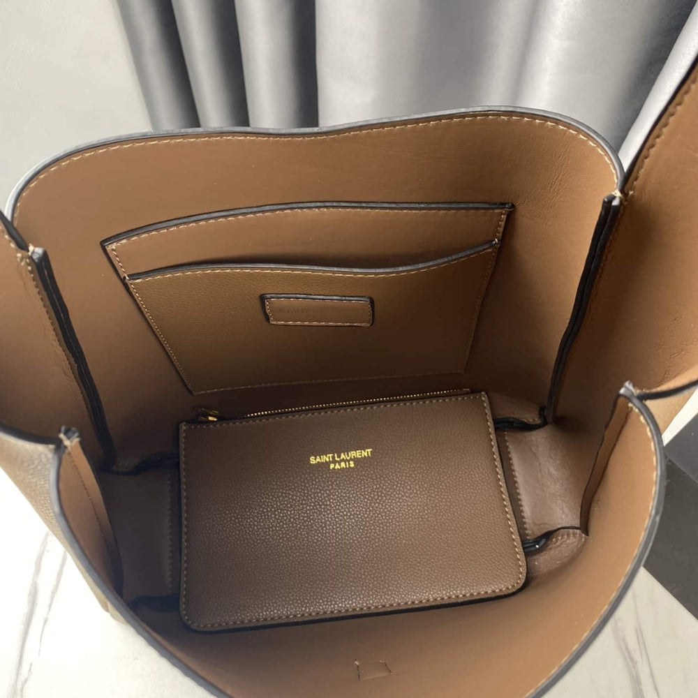 Saint Laurent Le 5 À 7 Soft Small Hobo Bag In Smooth Brown 27Cm