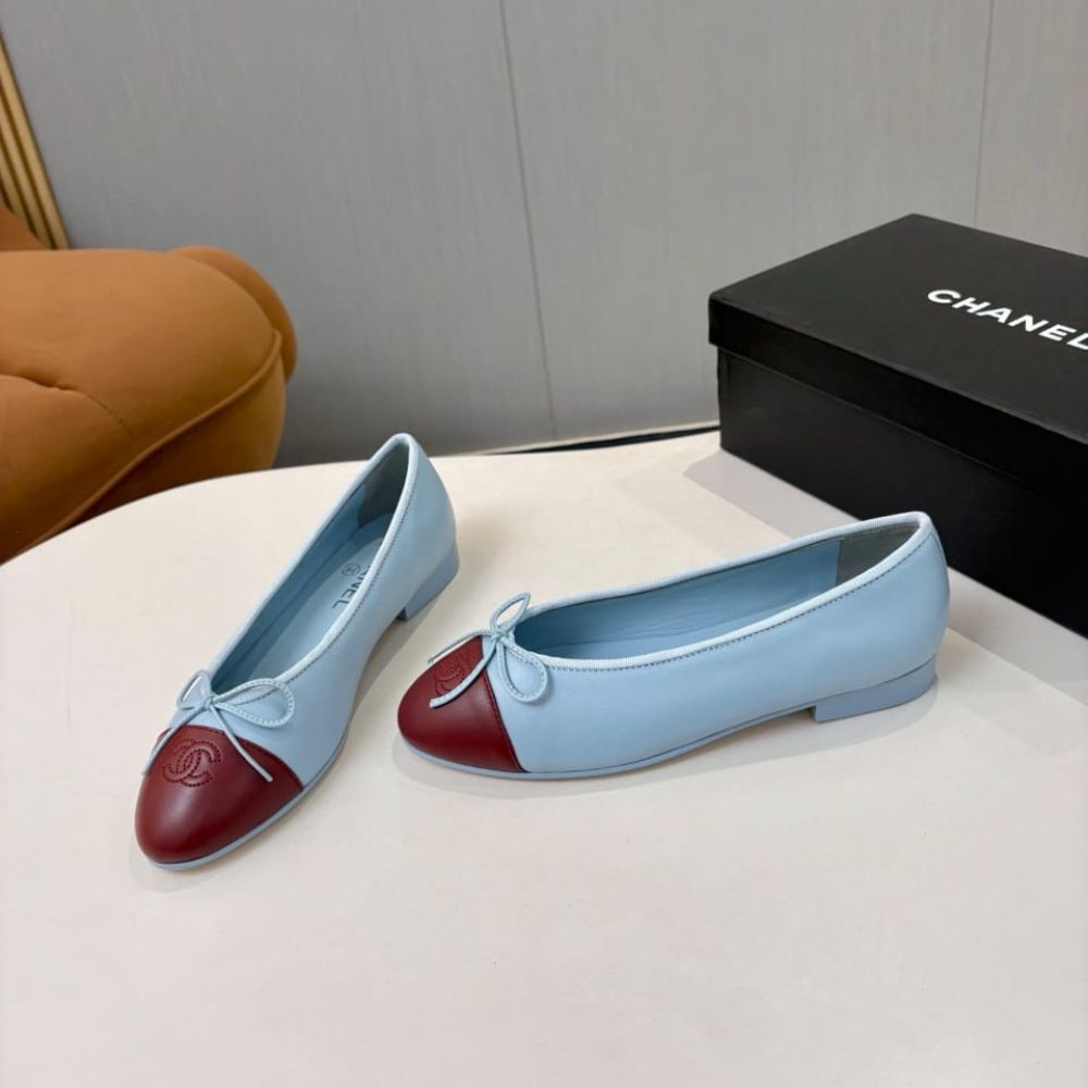 Chanel Ballerine Blue Maroon