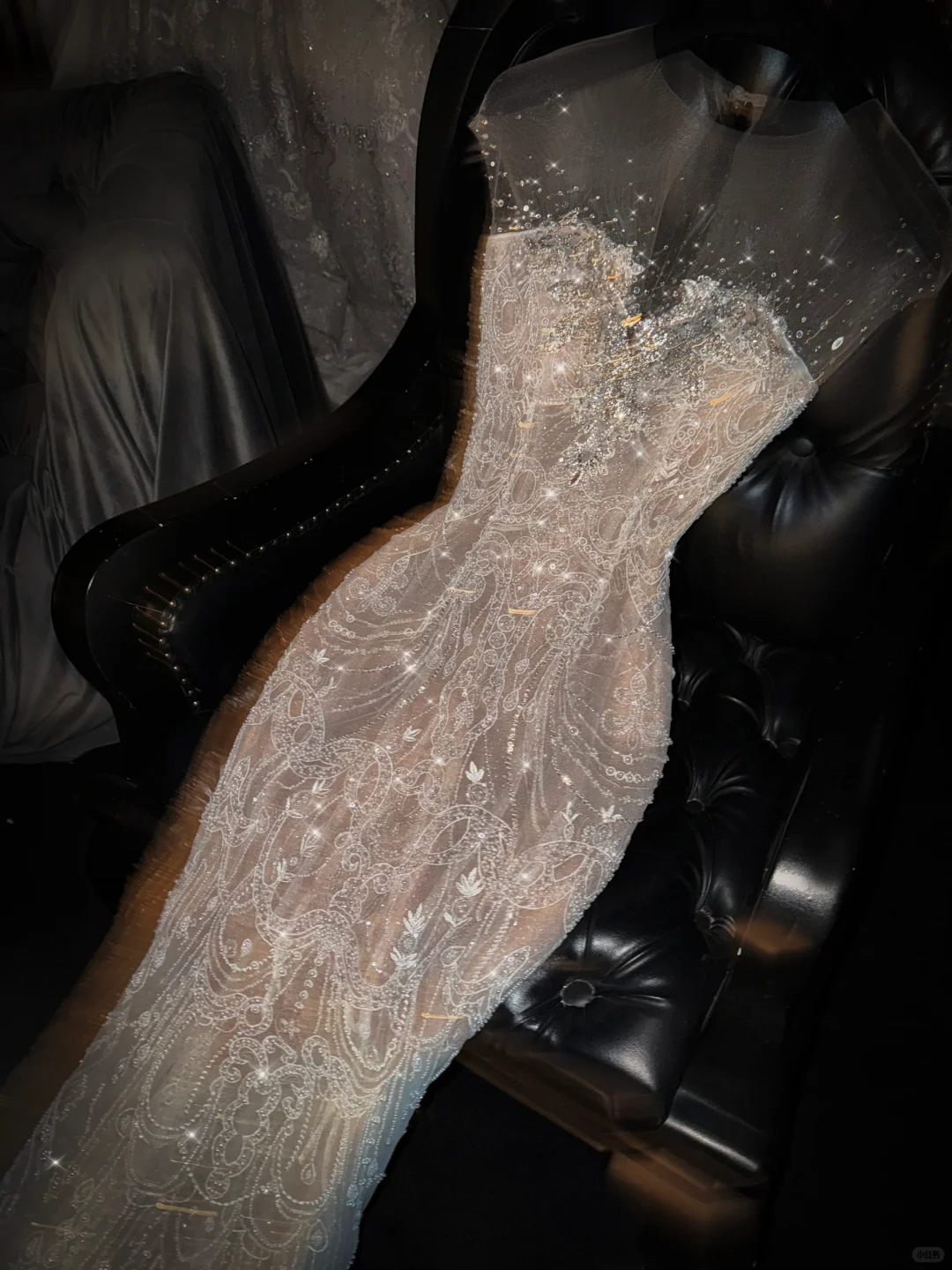 Vintage Sheer Lace Mermaid Beaded Sweetheart Evening Gown TP5396