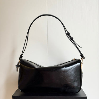 Gucci Half Horsebit Large Shoulder Bag Black 38Cm
