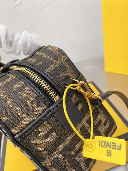 FENDI Boston logo detailed mini bowling bag