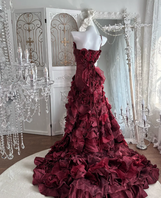 Ball Gown Burgundy Sweet 16 Dress Quinceanera Dresses