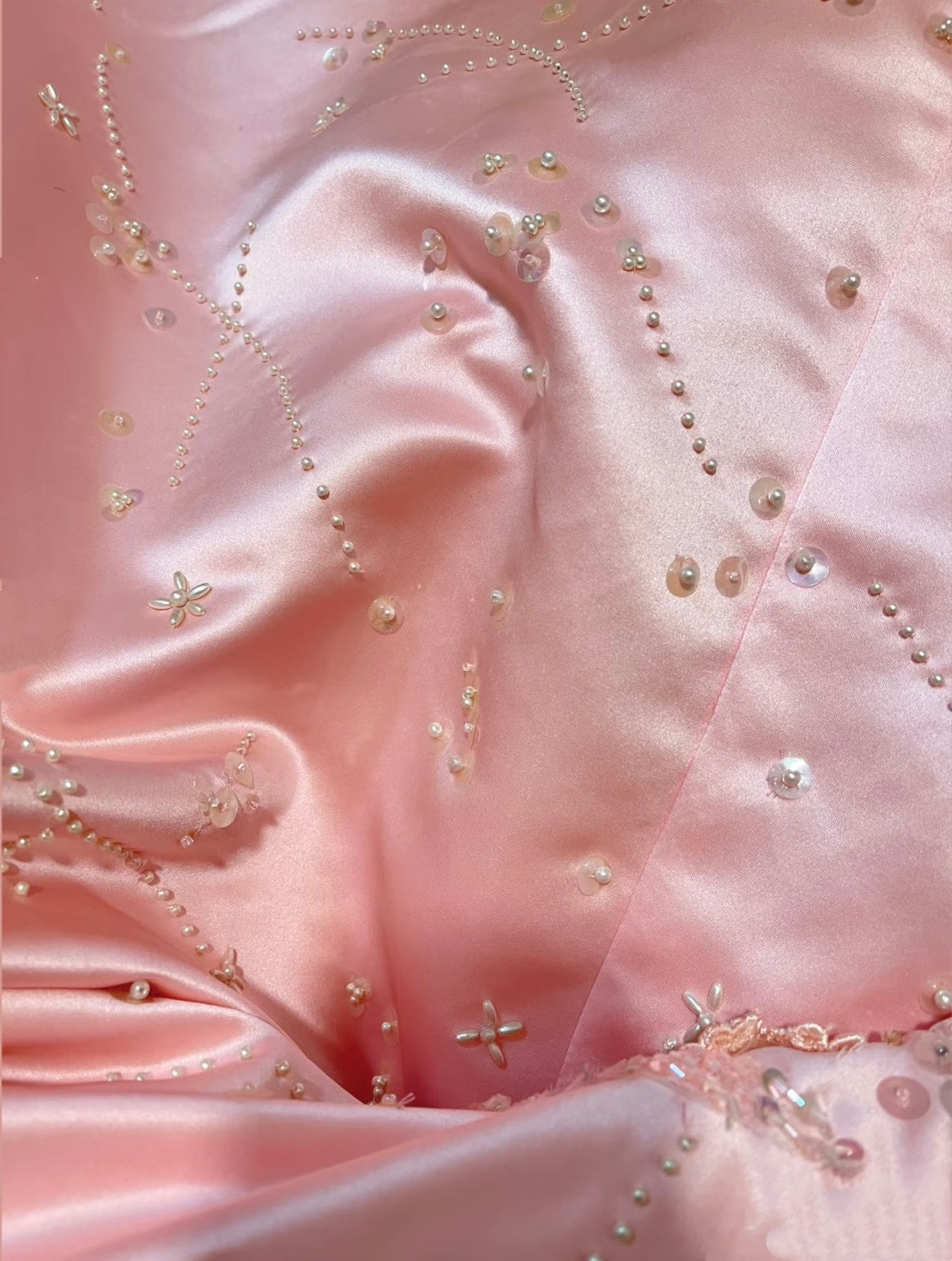 Gorgeous Full Body Bead Decoration Pink Beaded Elegant Long Satin Ball Gown Evening Dress Party Dress gh4466