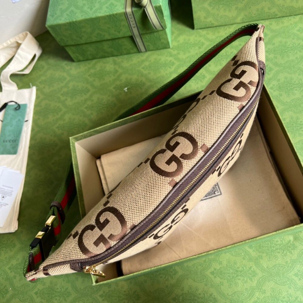 Gucci Jumbo GG Belt Bag Camel And Ebony Jumbo GG Canvas 39cm GG 696031 UKMDG 2570