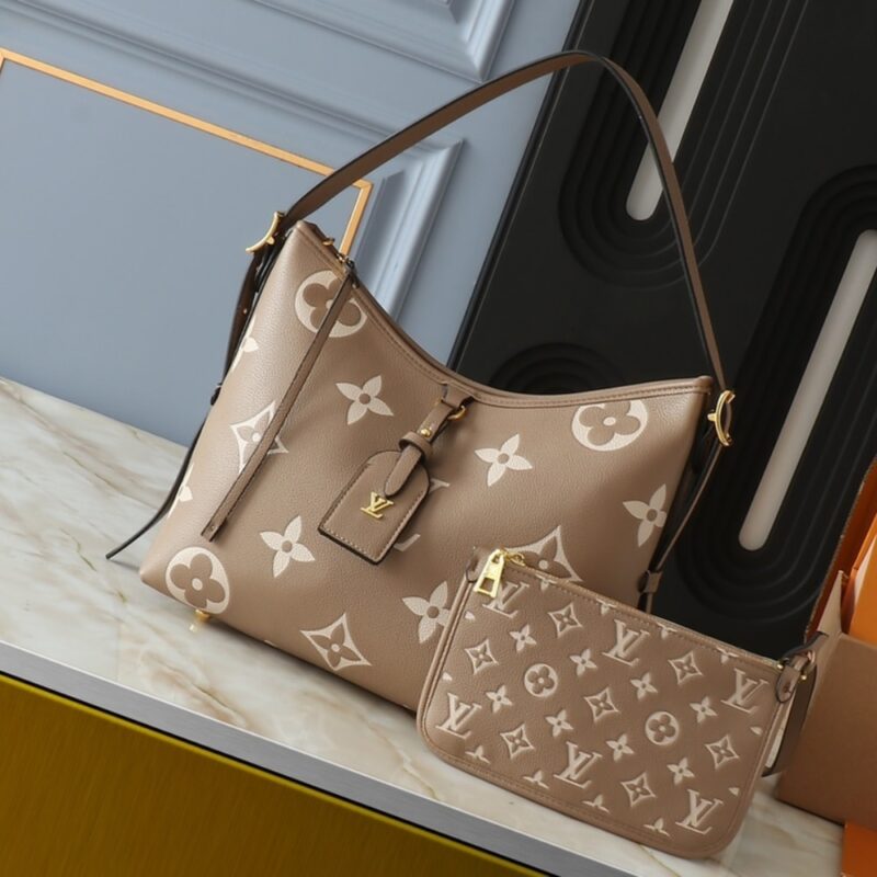 Louis Vuitton Carryall PM Bicolor Monogram Empreinte Dove And Cream 29Cm M47180