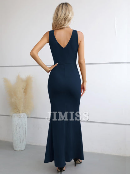 V-neck ball gown long dress party wrap elegant festival slimming evening gown