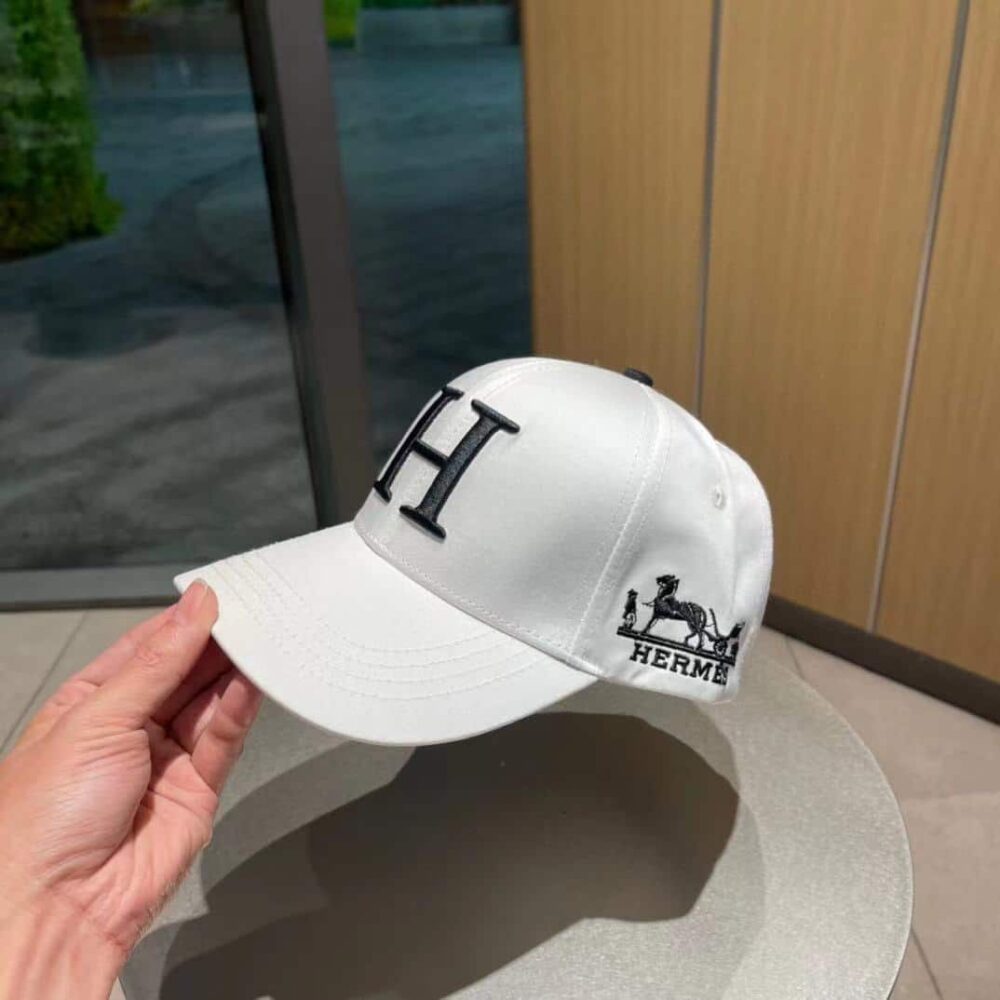 Hermes New Carriage Baseball Cap White