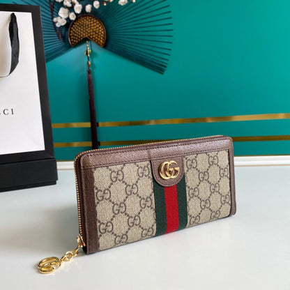 Gucci Ophidia Zip Around Wallet Brown 19Cm 523154 96IWG 8745