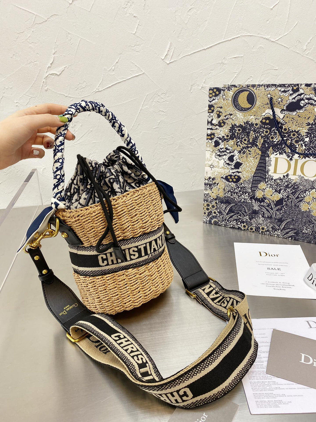 Dior Straw Bag Bucket