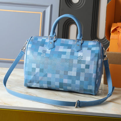 Louis Vuitton Speedy 30 Bandoulière Blue 34Cm M28978