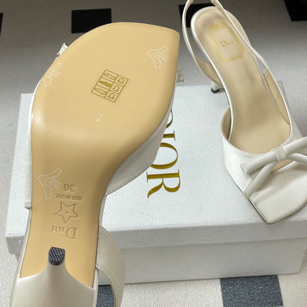 Dior Bow Heeled Slingback Sandal
