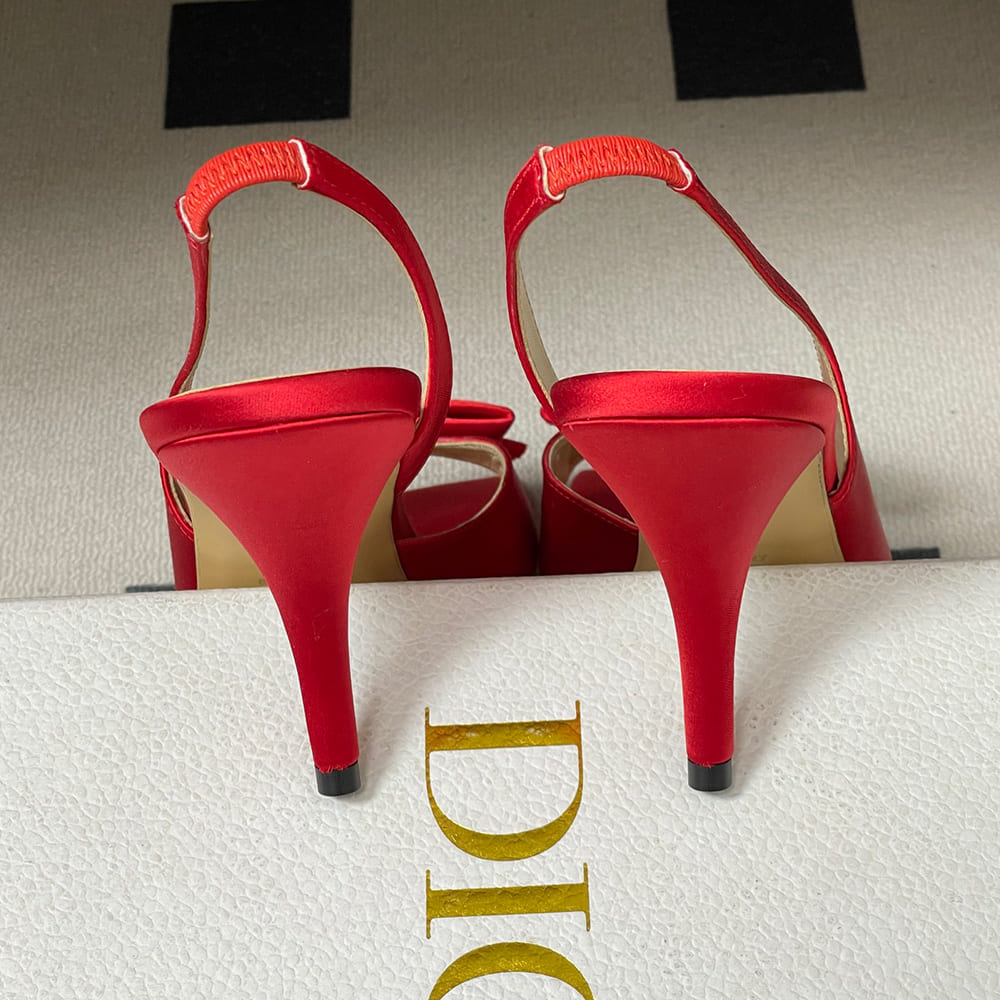 Dior Bow Heeled Slingback Sandal