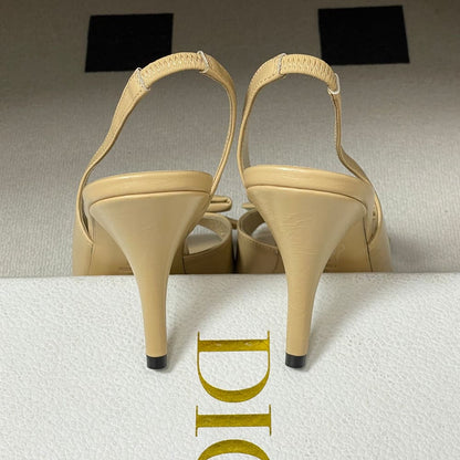 Dior Bow Heeled Slingback Sandal