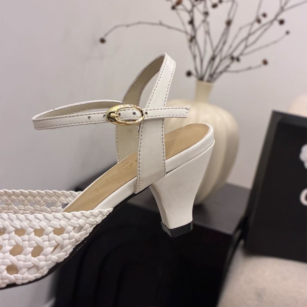 CHANEL Braided Ankle-Strap Sandals 934538