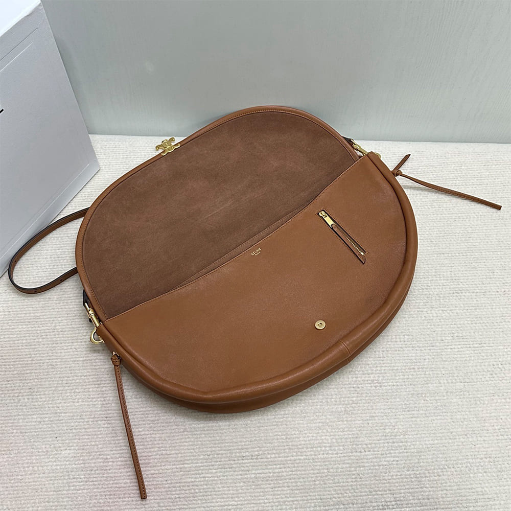 CELINE HALFMOON SOFT TRIOMPHE BAG IN SUPPLE SHINY LAMBSKIN(HIGH-END GRADE)