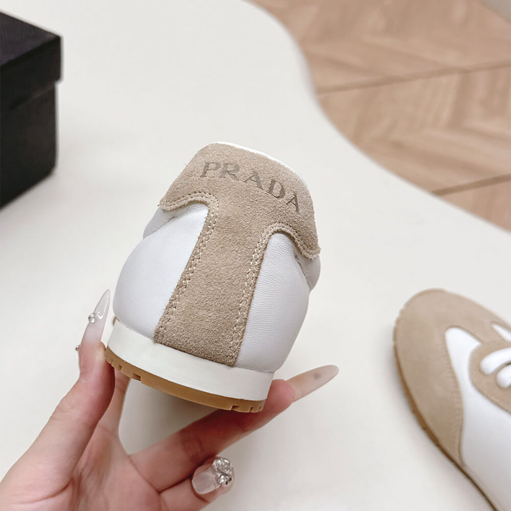 PRADA Nappa leather and suede sneakers